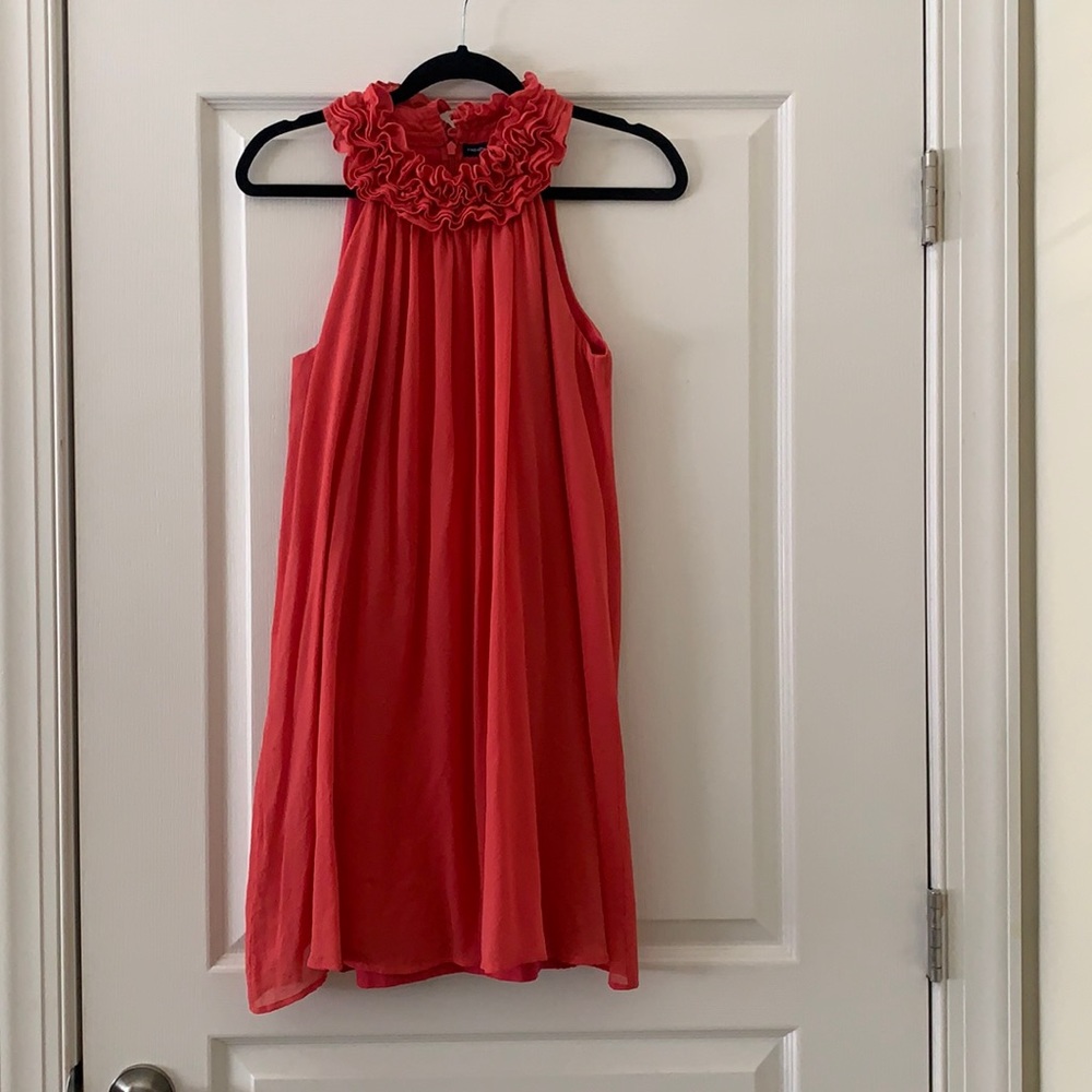 Ruffle color silk dress